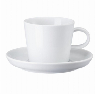 ARZBERG Tasse Kombitasse 0.22 l 2-tlg. - CUCINA BIANCA Weiß - 1 Set, Porzellan, Porzellan, spülmaschinenfest und mikrowellengeeignet