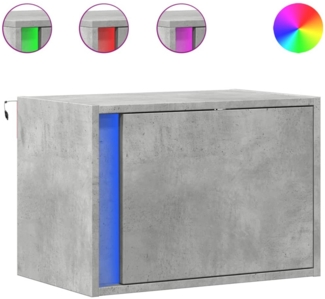vidaXL Wand-Nachttische mit LED-Leuchten 2 Stk. Betongrau 852096