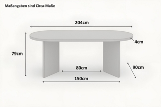 SAM® Esstisch Ova, ovale Tischplatte, V-Form, verschiedene Holz-Optiken