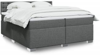 vidaXL Boxspringbett mit Matratze Dunkelgrau 200x200 cm Stoff 3286010