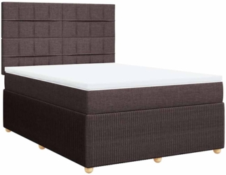 vidaXL Boxspringbett mit Matratze Dunkelbraun 160x200 cm Stoff 3292110