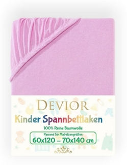 Devior Spannbettlaken Kinder Spannbetttuch 60x120 - 70x140 cm Bettlaken Tuch 100% Baumwolle, Jersey, Gummizug: Rundumgummizug, Matratzen Bezug bis 12cm Matratzenhöhe