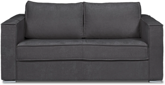 Vente-unique - Schlafsofa mit Matratze 4-Sitzer - Chenille-Stoff - Anthrazitgrau - Liegefläche mit Lattenrost mit breiten Latten 160 cm - Matratze 22 cm mit Memory Schaum - LORETO