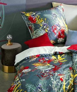 JACK Wendebettwäsche JACK by Fleuresse Mako Satin Wendebettwäsche 2tlg. 135x200 cm Korallen, Mako-Satin, 2 teilig, Digitaldruck Bettwäsche mit tollem Unterwassermotiv