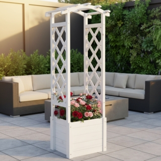 Rosenbogen Blumenkübel Rankhilfe Spalier Rankgitter Rosensäule Holz Rankgestell weiß