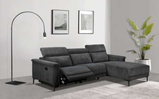 Places of Style Ecksofa Lund in Cord, L-Form, 261 cm, mit manueller, o. elektrischer Relaxfunktion, USB, Kopfteilverstellung