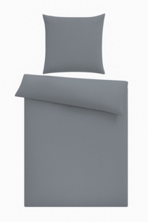 One Home Bettwäsche Seersucker Uni, Seersucker, 4 teilig, Sommer, weich, kühlend