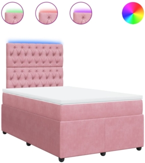 vidaXL Boxspringbett mit Matratze Rosa 120x200 cm Samt 3294621