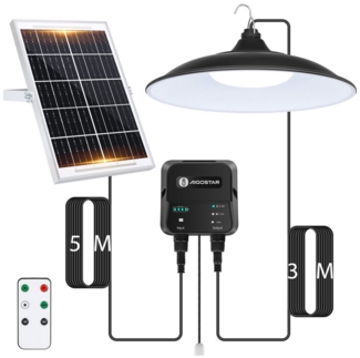 Aigostar LED Solarleuchte Solar-hängeleuchte,8 m Kabel,Solarlampen für außen hängend,IP65, Zugschnur, LED fest integriert, ohne Leuchtmittel, KaltweiBes Licht