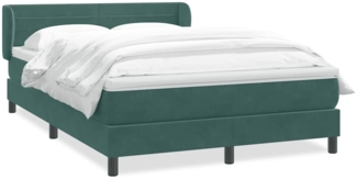 vidaXL Boxspringbett mit Matratze Dunkelgrün 140x210 cm Samt 3317610
