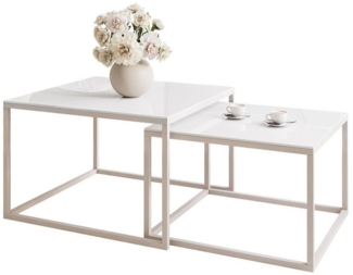 Lookway Couchtisch YOSHI GLASS KASCHMIR Stilvoll & Platzsparend Tisch (2er-Set), Breite: 70 cm und 60 cm