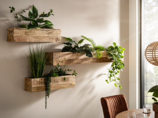 Massivum Wanddeko Blumenkasten 2er Set, Massivholz