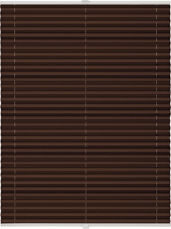 ondeco Plissee Klemmfix auf Maß für alle Fenster innen, ohne Bohren, Montage Klemmträger Sonnenschutz Sichtschutz Rollo Blickdicht - Dunkelbraun - B): 61-70 cm, H): 101-150 cm