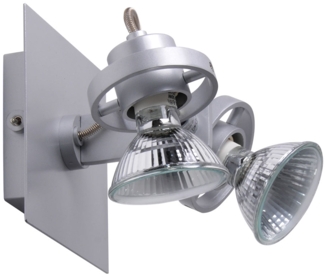 Wandleuchte, Spots beweglich, 2 Flammig, silber, GU10