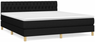 vidaXL Boxspringbett mit Matratze Schwarz 180x200 cm Stoff 3140875