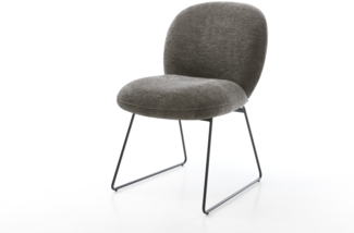 Esszimmerstuhl Nube-Flex Bouclé Soft Schlamm Kufengestell Schwarz Taschenfederkern