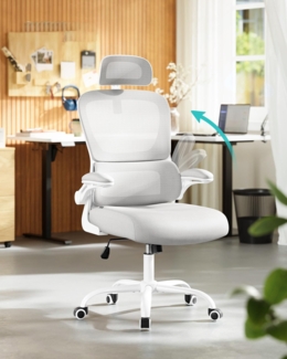 SONGMICS Bürostuhl, Schreibtischstuhl, ergonomischer Netzstuhl, mit doppellagigem Netzgewebe