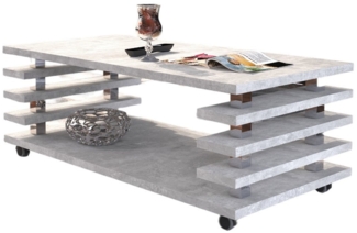 designimpex Couchtisch DC-3 Design Wohnzimmertisch Tisch mit / ohne Rollen