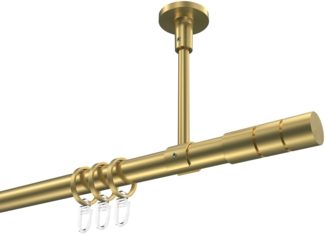 Gardinenstangen-Set Sonette Elanto 320 cm (geteilt in 2x160 cm), 1-läufig, 20 mm Ø Messing-Optik