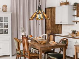 Elstead Lighting Inglenook Pendelleuchte 3-Light Down Tiffany-Stil Bronze E27