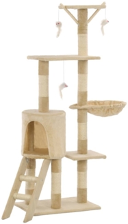 vidaXL Katzen-Kratzbaum mit Sisal-Säulen 138 cm Beige 170580