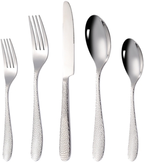 Besteckset, 30-teilig, Edelstahl, mit Messer, Gabel, Löffel, Haushalts-/Küchenbesteck, modernes Design und Hochglanzpolitur, spülmaschinenfest.