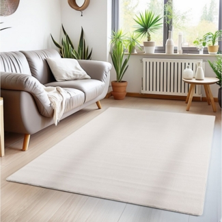 Carpettex Veloursteppich Unicolor - Einfarbig, Läufer, Höhe: 7 mm, Kurzflor Rund Teppich Anti-Rutsch Rückseite Waschbar Flauschiger