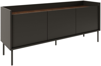 Selsey 'Tovi' TV-Schrank 3-türig, 140 cm, Schwarz / Holzoptik Nussbaum