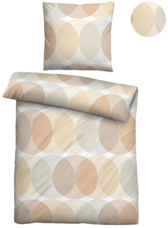 biberna Tencel Bettwäsche 0474493 KREISE, gold, 1x 155x220 cm + 1x 80x80 cm