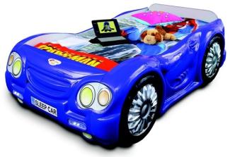 Rennwagen Auto Bett mit Matratze Kinderbett Autobett Kinderzimmer Blau