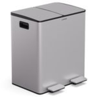 Klarstein EcoVista Mülleimer - 40L Abfalleimer mit 2 Fächern & 3L Komposteimer, Soft-Close, Edelstahl, Küchen-Abfalleimer, Mülltrennsystem