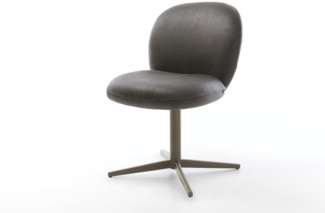 Drehstuhl Nube-Flex Mikrofaser Anthrazit Vintage Fußkreuz Effektfinish Titan 360° drehbar Taschenfederkern