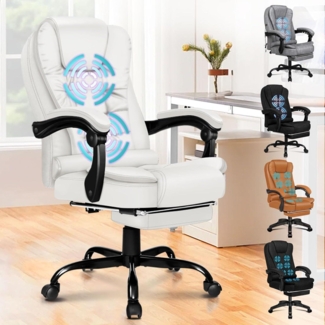 Bürostuhl Gaming Computer-Schreibtischstuhl, ergonomisch, Lordosenstütze, Leder