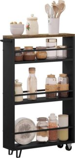 Woltu Küchenwagen, (1 St), mit 3 Ebenen, mit Rollen, mit Griff und Bremsen