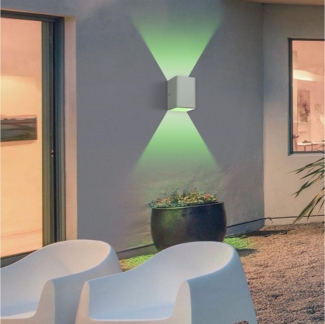 Jibenhome LED Flutlichtstrahler Up-Down-Wandleuchte 10 X 7 X6.7cm Modern Flurwandbeleuchtung, RGB (mit Fernbedienung), 2 Stück, LED fest integriert, Festverdrahtete