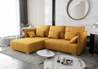 AX LIVING Gelb Ecksofa mit Schlaffunktion Florinna 248cm L-Form