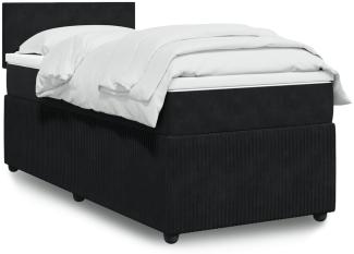 vidaXL Boxspringbett mit Matratze Schwarz 80x200 cm Samt 3289886