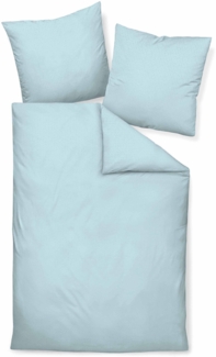 Hochwertige Janine Soft-Seersucker Bettwäsche PIANO | Verschiedene Grössen und Farben 240x220 / 2x 80x80 cm kristallblau (12)