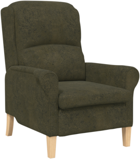 vidaXL Moderner Sessel Olivgrün Stoff, Holz Mittel Ergonomisch Sessel 42009869