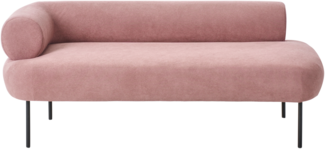 Linksseitige Chaiselounge MIRMANDE Stoff Rosa