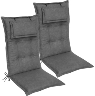 DILUMA Hochlehnerauflage Hochlehner Auflage Florence mit Kopfpolster 120x50x8 cm, (2 St)