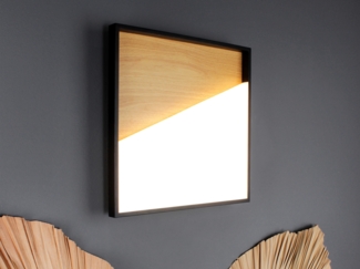 ECO Light 9360 M WO LED-Deckenleuchte VISTA eckig Holz schwarz 3000K 40x40cm