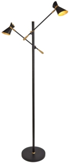LED Stehleuchte, Gold, Schwarz, H 160 cm, DIABLO