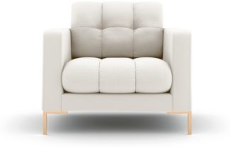 Micadoni Sessel Mamaia 1-Sitzer Strukturierter Stoff Helles Beige Metall Gold