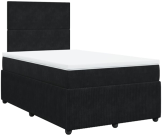 vidaXL Boxspringbett mit Matratze Schwarz 120x190 cm Samt 3292282