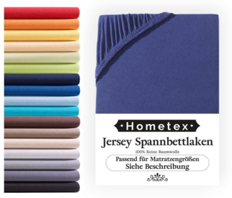 Hometex Premium Textiles Spannbettlaken Jersey-Bettlaken aus 100% Baumwolle, Gummizug: rundum, Viele Größen, vielseitige Nutzung