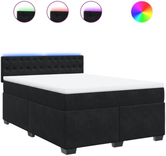 vidaXL Boxspringbett mit Matratze Schwarz 140x200 cm Samt 3288644
