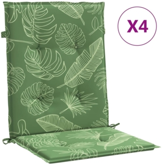 vidaXL Niedriglehner-Auflagen 4 Stk. Blattmuster Stoff 361332