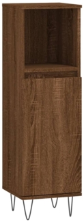 Badschrank, Badezimmerschrank Braun Eichen-Optik 30 x 30 x 100 cm Holzwerkstoff