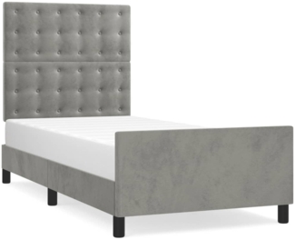 vidaXL Bettgestell mit Kopfteil Samt Hellgrau 80x200 cm